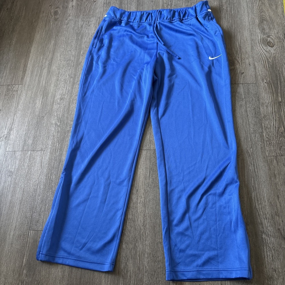 Nike Dri-Fit Men XL Blue Track Pants Activewear Straight Leg 535664-494